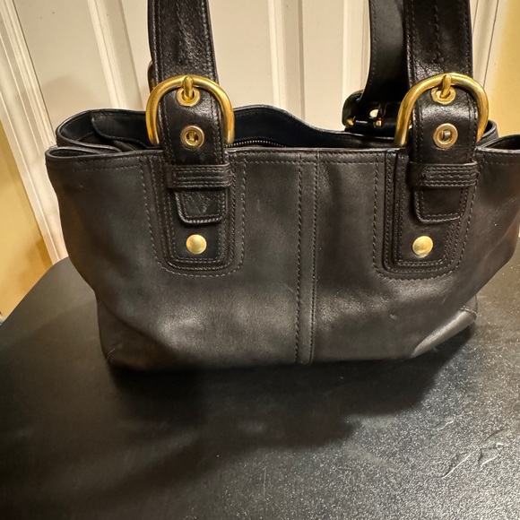 Coach vintage shoulder tote soho black leather shoulder bag F11844 - Picture 4 of 9